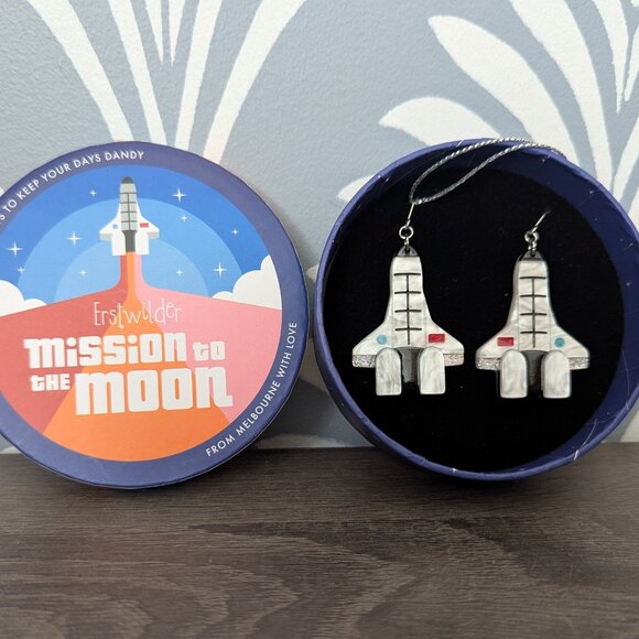 Erstwilder Mission To The Moon Drop Earrings - Picture 1 of 5